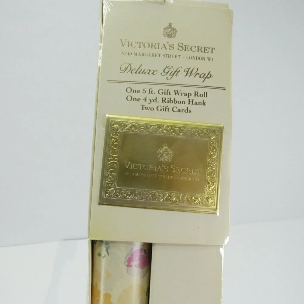Vintage Victoria's Secret Roll Gift Wrap Ribbon Floral Flowers‎ Wrapping Paper